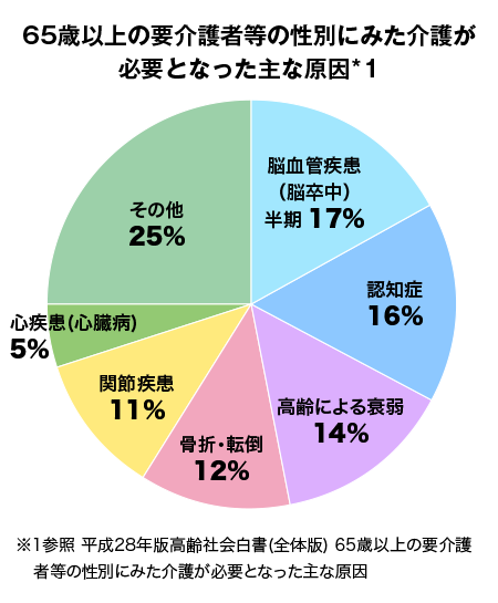 65歳以上の要介護者などの性別にみた介護が必要となった主な原因 ※1